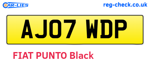 AJ07WDP are the vehicle registration plates.