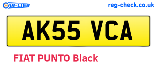 AK55VCA are the vehicle registration plates.