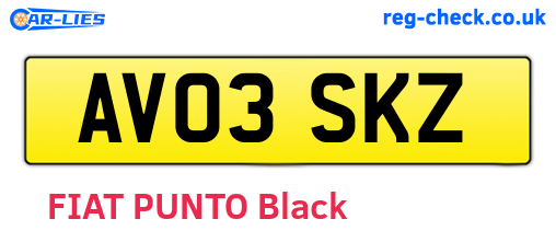 AV03SKZ are the vehicle registration plates.