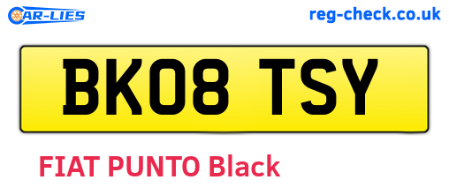 BK08TSY are the vehicle registration plates.