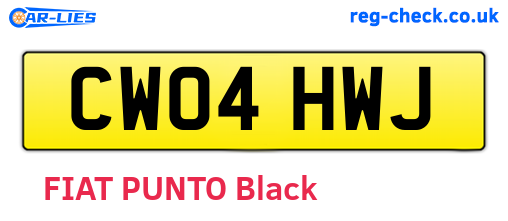 CW04HWJ are the vehicle registration plates.