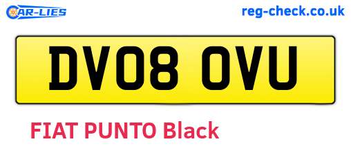 DV08OVU are the vehicle registration plates.