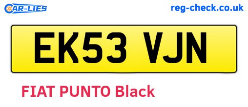 EK53VJN are the vehicle registration plates.