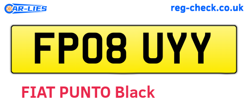 FP08UYY are the vehicle registration plates.