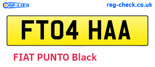 FT04HAA are the vehicle registration plates.