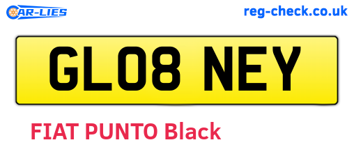GL08NEY are the vehicle registration plates.