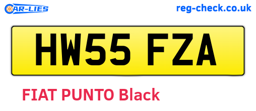 HW55FZA are the vehicle registration plates.