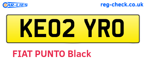 KE02YRO are the vehicle registration plates.