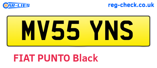 MV55YNS are the vehicle registration plates.