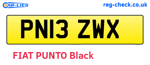 PN13ZWX are the vehicle registration plates.