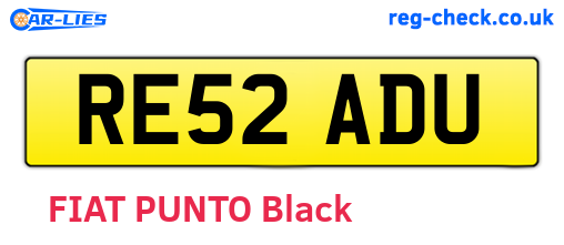 RE52ADU are the vehicle registration plates.