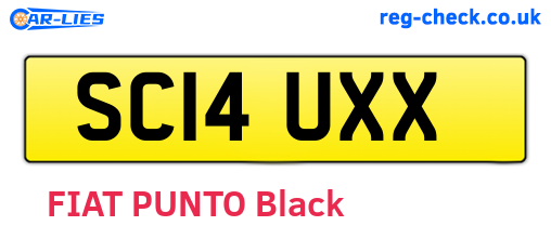 SC14UXX are the vehicle registration plates.