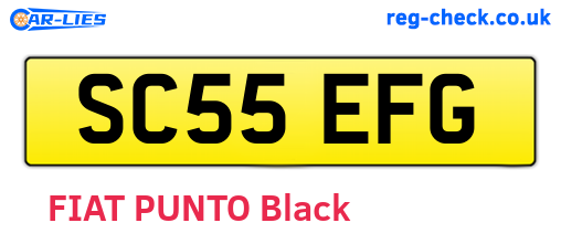 SC55EFG are the vehicle registration plates.