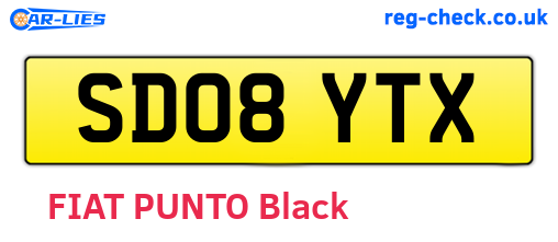 SD08YTX are the vehicle registration plates.