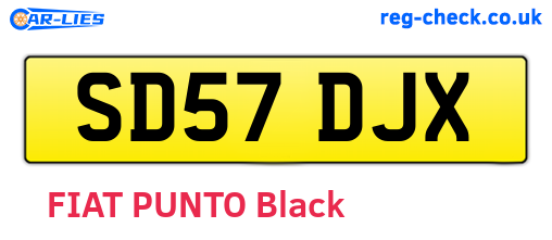 SD57DJX are the vehicle registration plates.