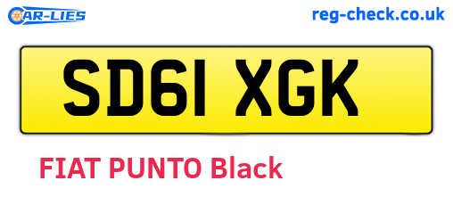 SD61XGK are the vehicle registration plates.