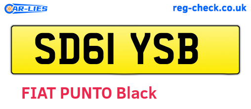 SD61YSB are the vehicle registration plates.