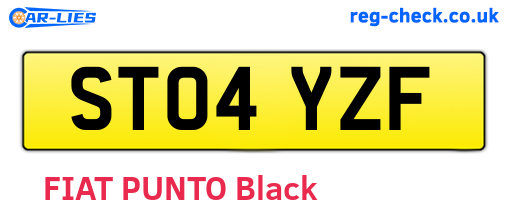 ST04YZF are the vehicle registration plates.