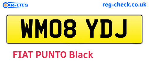 WM08YDJ are the vehicle registration plates.