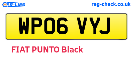 WP06VYJ are the vehicle registration plates.