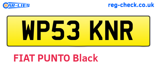 WP53KNR are the vehicle registration plates.