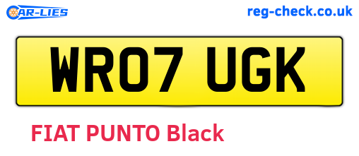 WR07UGK are the vehicle registration plates.