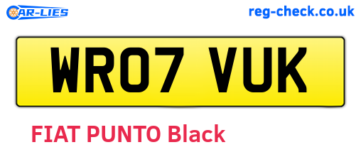 WR07VUK are the vehicle registration plates.