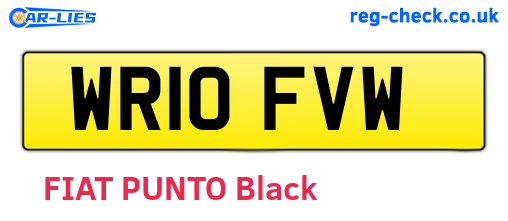 WR10FVW are the vehicle registration plates.