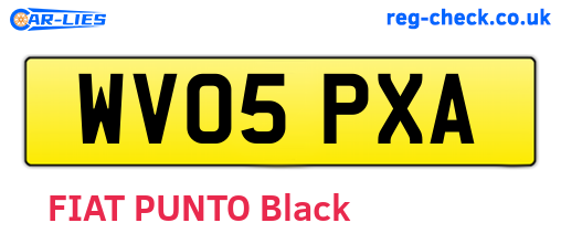 WV05PXA are the vehicle registration plates.