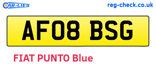 AF08BSG are the vehicle registration plates.