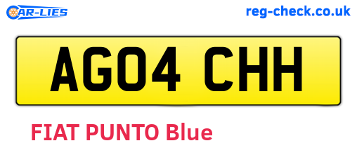 AG04CHH are the vehicle registration plates.