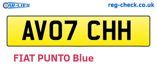 AV07CHH are the vehicle registration plates.