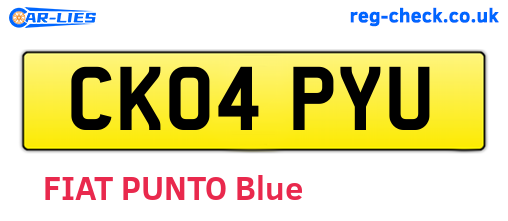 CK04PYU are the vehicle registration plates.