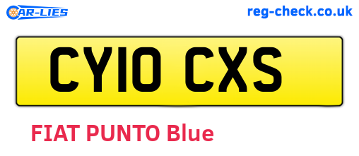 CY10CXS are the vehicle registration plates.
