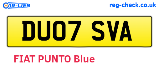 DU07SVA are the vehicle registration plates.
