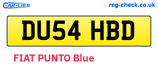 DU54HBD are the vehicle registration plates.