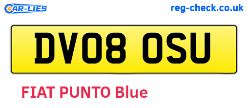 DV08OSU are the vehicle registration plates.