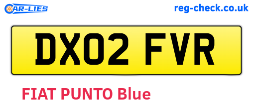 DX02FVR are the vehicle registration plates.