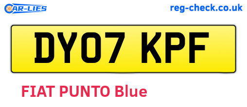 DY07KPF are the vehicle registration plates.