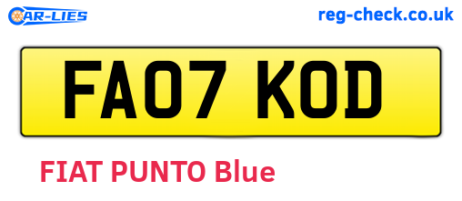 FA07KOD are the vehicle registration plates.