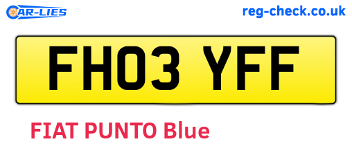 FH03YFF are the vehicle registration plates.