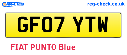 GF07YTW are the vehicle registration plates.