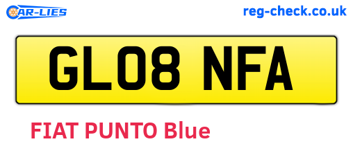 GL08NFA are the vehicle registration plates.