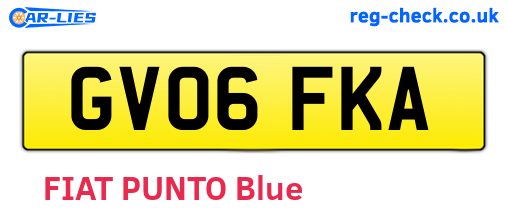 GV06FKA are the vehicle registration plates.
