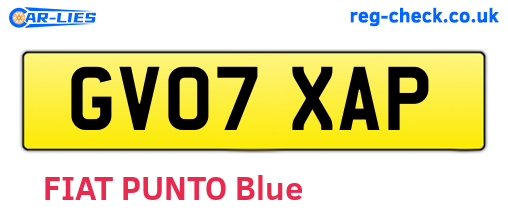 GV07XAP are the vehicle registration plates.