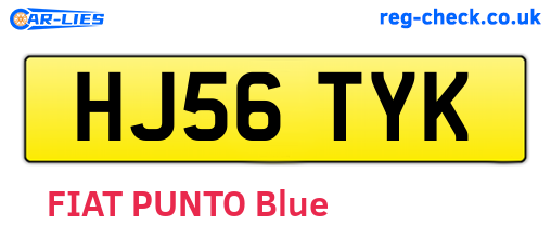 HJ56TYK are the vehicle registration plates.