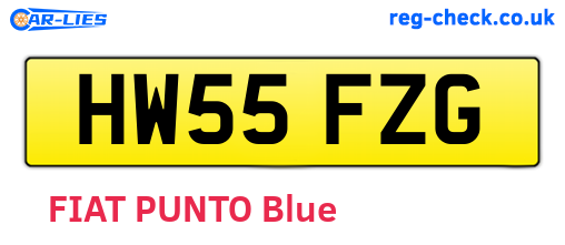 HW55FZG are the vehicle registration plates.