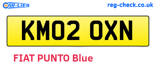 KM02OXN are the vehicle registration plates.