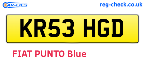 KR53HGD are the vehicle registration plates.