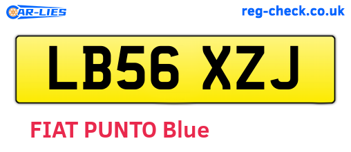 LB56XZJ are the vehicle registration plates.
